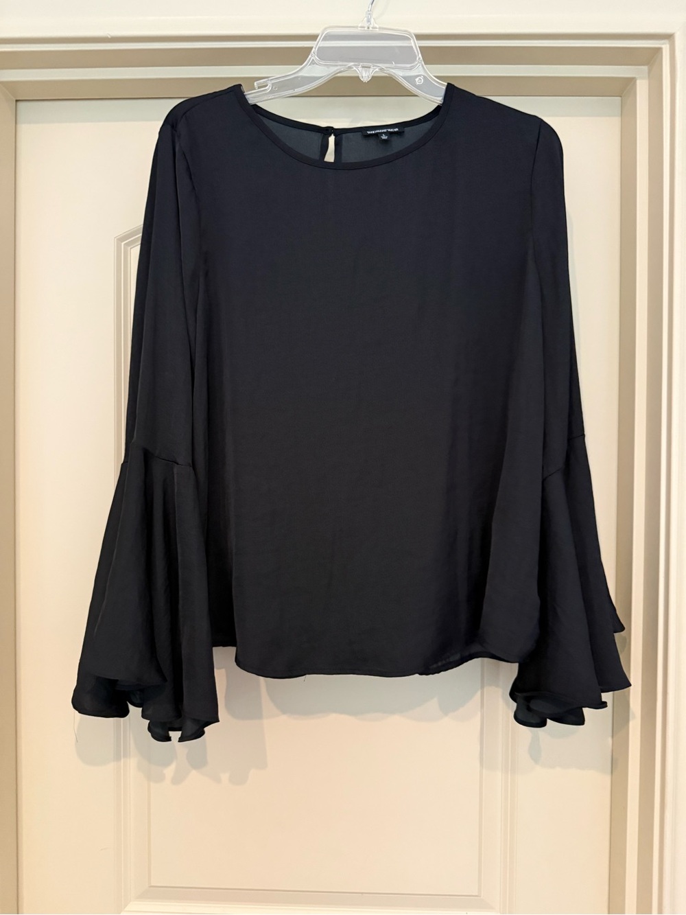 Who What Wear Black Bell Sleeve Blouse